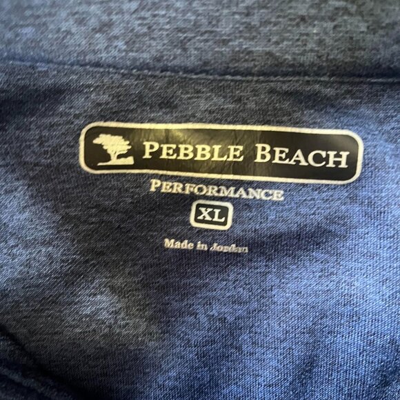 PEBBLE BEACH Dry-Luxe Performance Navy Blue 1/4 Zip Long Sleeve Men's Size XL - Picture 3 of 6